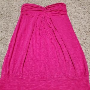 Pink strapless shirt